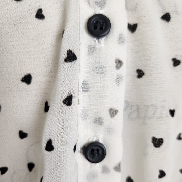 Aqua Burnout Hearts Sleeveless Blouse - Picture 8 of 11